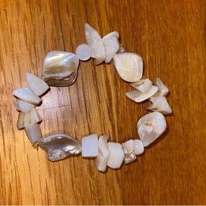 White Abalone Shell Bracelet, Polished, 10 Inches, Girl’s